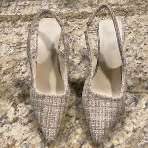 Women's Pointed-Toe Slingback Woven Heels Size 34